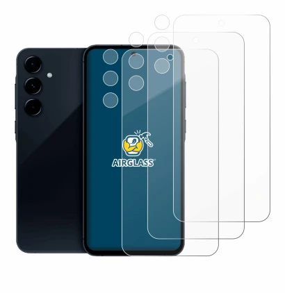 Imagen del dispositivo Samsung Galaxy A35 5G (Frontal+Cámara) con una amplia variedad de protectores de pantalla.