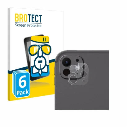 Parte frontal de un envase de producto con el logotipo de la marca BROTECT. Al lado se muestra el dispositivo Apple iPad Pro 1