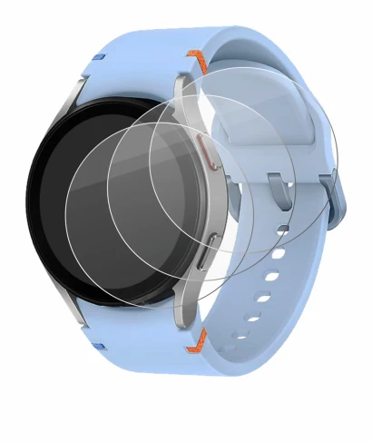 Imagen del dispositivo Samsung Galaxy Watch FE con una amplia variedad de protectores de pantalla.