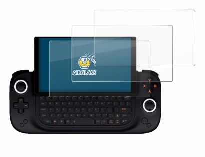 Imagen del dispositivo Ayaneo Slide con una amplia variedad de protectores de pantalla.