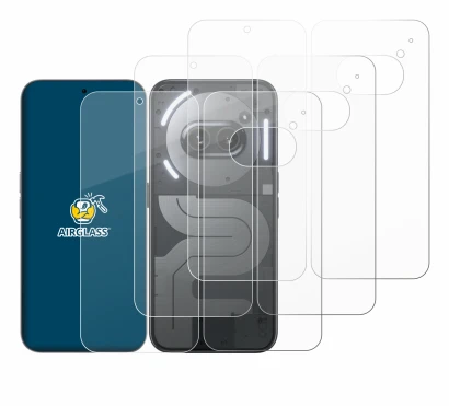 Imagen del dispositivo Nothing Phone (2a) Plus (Frontal+Trasero) con una amplia variedad de protectores de pantalla.