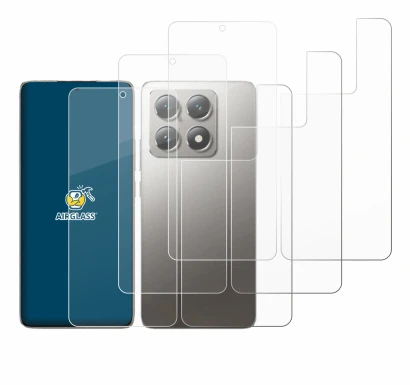 Imagen del dispositivo Xiaomi 14T Pro (Frontal+Trasero) con una amplia variedad de protectores de pantalla.