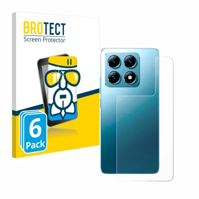 Parte frontal de un envase de producto con el logotipo de la marca BROTECT. Al lado se muestra el dispositivo Xiaomi 14T (Tras