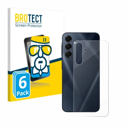 Parte frontal de un envase de producto con el logotipo de la marca BROTECT. Al lado se muestra el dispositivo Samsung Galaxy A