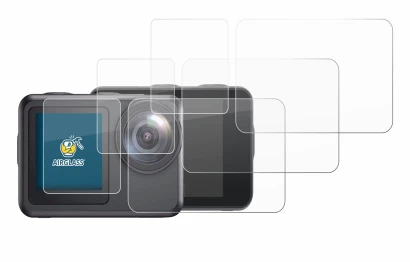 Imagen del dispositivo Akaso Brave 7 LE con una amplia variedad de protectores de pantalla.