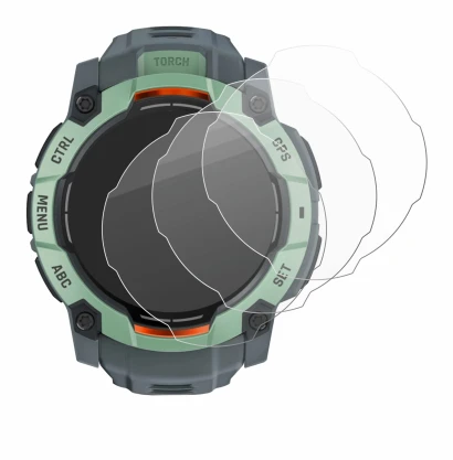 Imagen del dispositivo Garmin Instinct 3 AMOLED (45 mm) con una amplia variedad de protectores de pantalla.