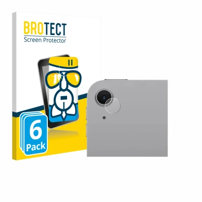 Parte frontal de un envase de producto con el logotipo de la marca BROTECT. Al lado se muestra el dispositivo Apple iPad Air 1