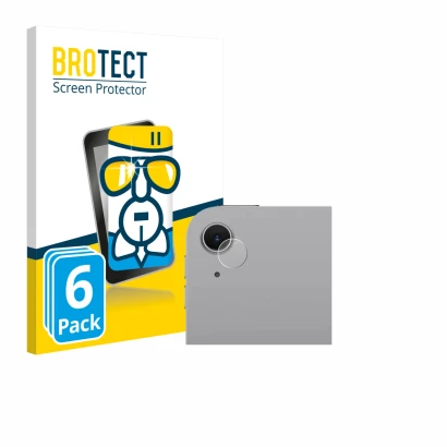 Parte frontal de un envase de producto con el logotipo de la marca BROTECT. Al lado se muestra el dispositivo Apple iPad Air 1