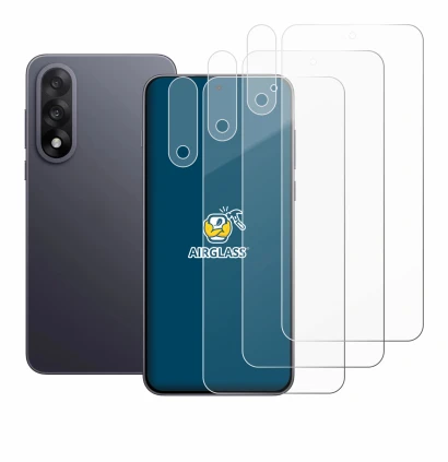 Imagen del dispositivo OnePlus Nord 5 (Frontal+Cámara) con una amplia variedad de protectores de pantalla.