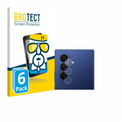 Parte frontal de un envase de producto con el logotipo de la marca BROTECT. Al lado se muestra el dispositivo Samsung Galaxy Z