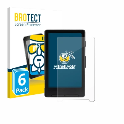 Parte frontal de un envase de producto con el logotipo de la marca BROTECT. Al lado se muestra el dispositivo Xteink X4 con su