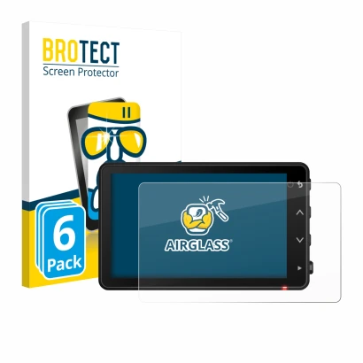 Parte frontal de un envase de producto con el logotipo de la marca BROTECT. Al lado se muestra el dispositivo Garmin Catalyst