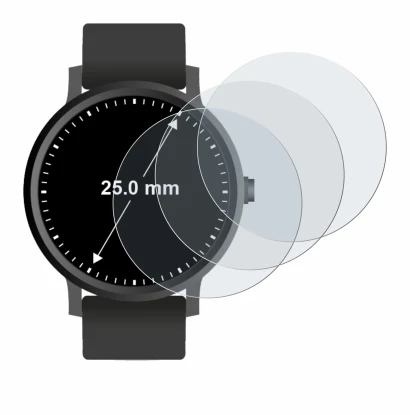 Imagen del dispositivo Relojes (Circular, ø: 25 mm) con una amplia variedad de protectores de pantalla.