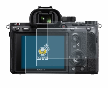 Imagen del dispositivo Sony Alpha 7R III con una amplia variedad de protectores de pantalla.