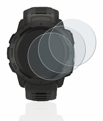 Imagen del dispositivo Garmin Instinct con una amplia variedad de protectores de pantalla.