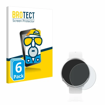 Parte frontal de un envase de producto con el logotipo de la marca BROTECT. Al lado se muestra el dispositivo Polar Ignite con