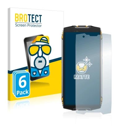 Parte frontal de un envase de producto con el logotipo de la marca BROTECT. Al lado se muestra el dispositivo Blackview BV6800
