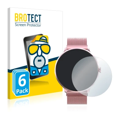 Parte frontal de un envase de producto con el logotipo de la marca BROTECT. Al lado se muestra el dispositivo Bebinca Smartwat