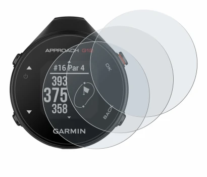 Imagen del dispositivo Garmin Approach G12 con una amplia variedad de protectores de pantalla.