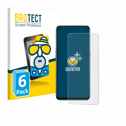 Parte frontal de un envase de producto con el logotipo de la marca BROTECT. Al lado se muestra el dispositivo realme GT Master