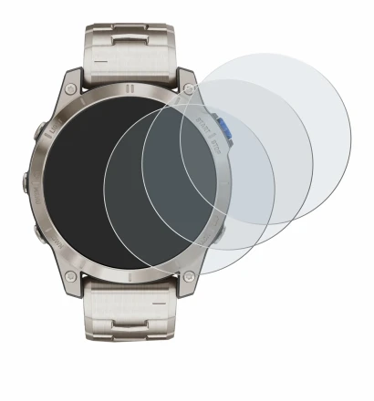 Imagen del dispositivo Garmin D2 Mach 1 con una amplia variedad de protectores de pantalla.