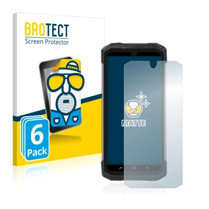 Parte frontal de un envase de producto con el logotipo de la marca BROTECT. Al lado se muestra el dispositivo Doogee S98 Pro c