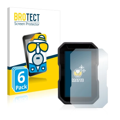 Parte frontal de un envase de producto con el logotipo de la marca BROTECT. Al lado se muestra el dispositivo Ducati DesertX 2