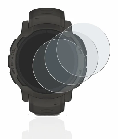 Imagen del dispositivo Garmin Instinct 2 Solar con una amplia variedad de protectores de pantalla.