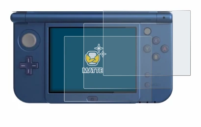 Imagen del dispositivo Nintendo New 3DS XL (Pantalla inferior) con una amplia variedad de protectores de pantalla.