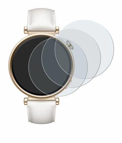 Imagen del dispositivo Huawei Watch GT 4 (41mm) con una amplia variedad de protectores de pantalla.