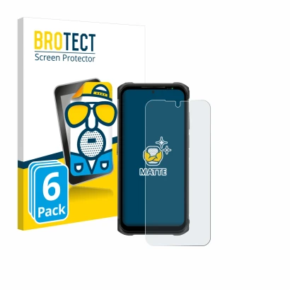 Parte frontal de un envase de producto con el logotipo de la marca BROTECT. Al lado se muestra el dispositivo Ulefone Armor 12