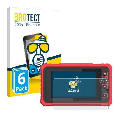 Parte frontal de un envase de producto con el logotipo de la marca BROTECT. Al lado se muestra el dispositivo Launch CRP 359 c