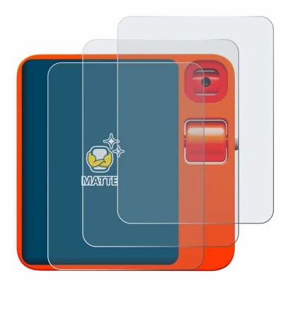 Imagen del dispositivo rabbit r1 con una amplia variedad de protectores de pantalla.