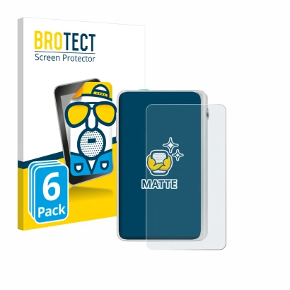 Parte frontal de un envase de producto con el logotipo de la marca BROTECT. Al lado se muestra el dispositivo Timekettle Fluen