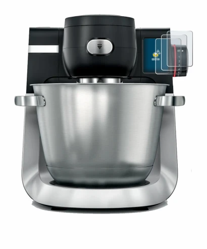 Imagen del dispositivo Bosch MUM Serie 6 con una amplia variedad de protectores de pantalla.