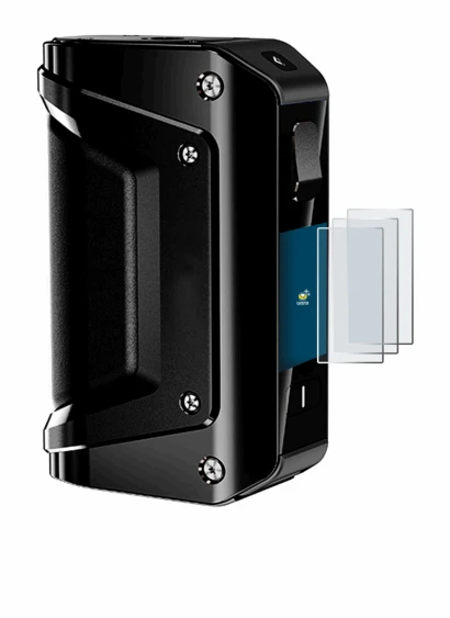 Imagen del dispositivo geekvape Aegis 3 con una amplia variedad de protectores de pantalla.
