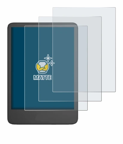 Imagen del dispositivo Amazon Kindle 2024 con una amplia variedad de protectores de pantalla.