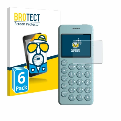 Parte frontal de un envase de producto con el logotipo de la marca BROTECT. Al lado se muestra el dispositivo Punkt MP02 con s