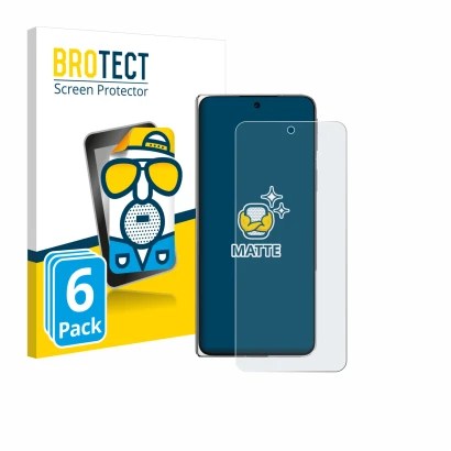 Parte frontal de un envase de producto con el logotipo de la marca BROTECT. Al lado se muestra el dispositivo Oppo Find N5 con