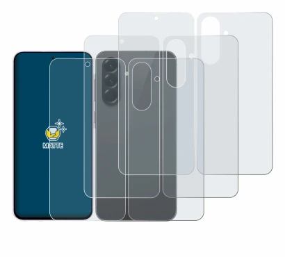 Imagen del dispositivo Samsung Galaxy A56 5G (Frontal+Trasero) con una amplia variedad de protectores de pantalla.