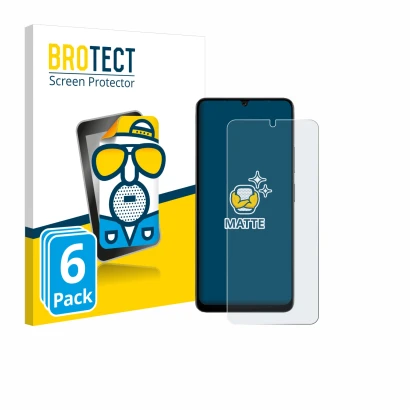 Parte frontal de un envase de producto con el logotipo de la marca BROTECT. Al lado se muestra el dispositivo Doogee Note 59 P