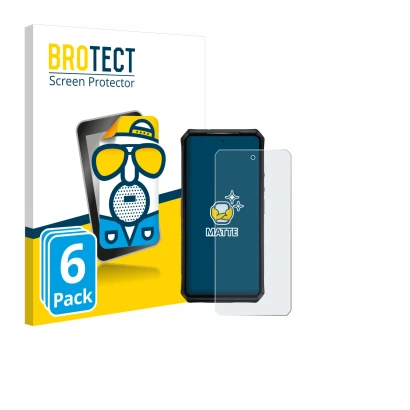 Parte frontal de un envase de producto con el logotipo de la marca BROTECT. Al lado se muestra el dispositivo Ulefone Armor 28