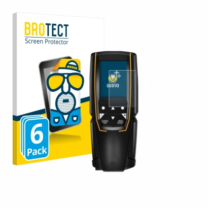 Parte frontal de un envase de producto con el logotipo de la marca BROTECT. Al lado se muestra el dispositivo Testo 310 (2da G