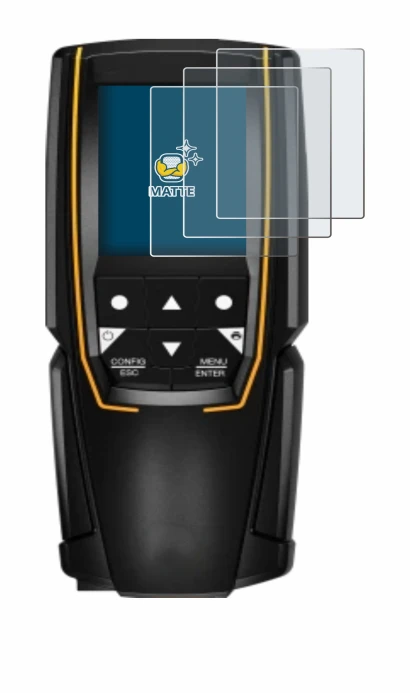 Imagen del dispositivo Testo 310 (2da Gen.) con una amplia variedad de protectores de pantalla.