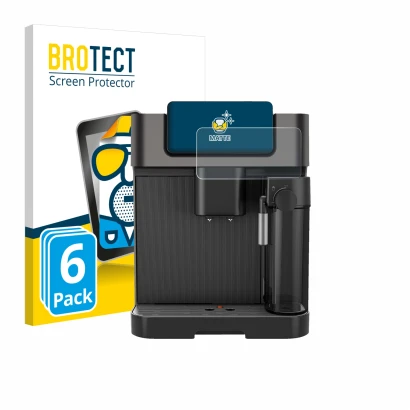 Parte frontal de un envase de producto con el logotipo de la marca BROTECT. Al lado se muestra el dispositivo Grundig KVA 7230