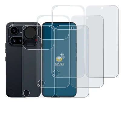 Imagen del dispositivo Nothing Phone (4a) Pro (Frontal+Trasero) con una amplia variedad de protectores de pantalla.