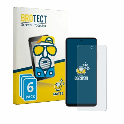 Parte frontal de un envase de producto con el logotipo de la marca BROTECT. Al lado se muestra el dispositivo Oppo A5i Pro con