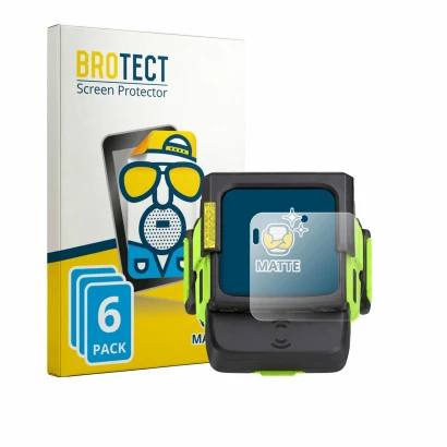 Parte frontal de un envase de producto con el logotipo de la marca BROTECT. Al lado se muestra el dispositivo Zebra WS501 con 