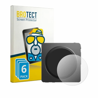 Parte frontal de un envase de producto con el logotipo de la marca BROTECT. Al lado se muestra el dispositivo FiiO SnowSky Dis