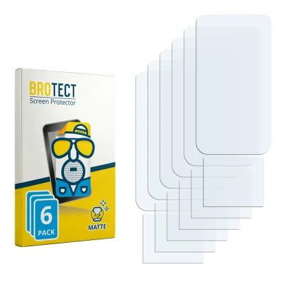 Parte frontal de un envase de producto con el logotipo de la marca BROTECT. Al lado está el protector de pantalla correspondie